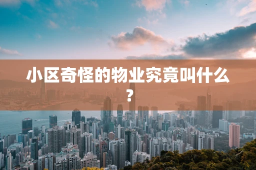 小区奇怪的物业究竟叫什么？