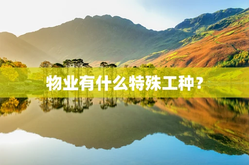 物业有什么特殊工种？
