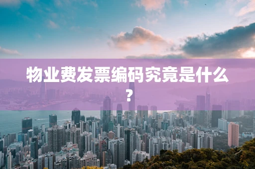 物业费发票编码究竟是什么？