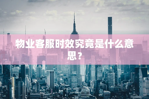 物业客服时效究竟是什么意思？