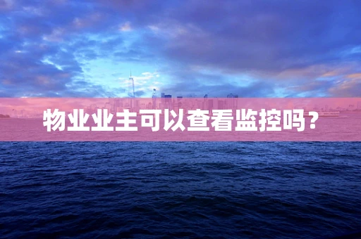 物业业主可以查看监控吗？