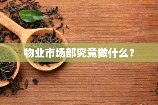 物业市场部究竟做什么？