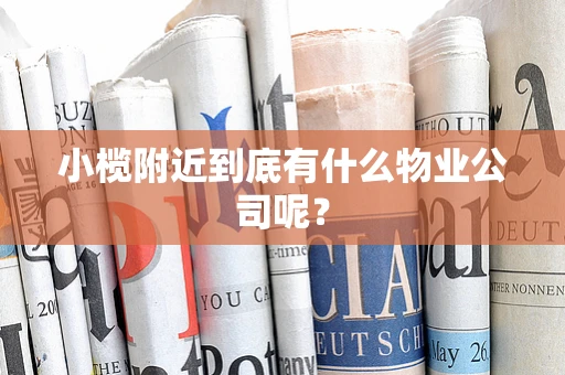 小榄附近到底有什么物业公司呢？
