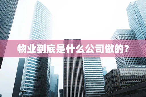 物业到底是什么公司做的？