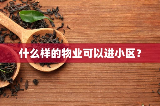 什么样的物业可以进小区？