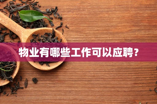 物业有哪些工作可以应聘？