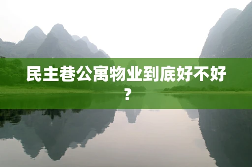 民主巷公寓物业到底好不好？