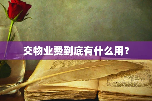 交物业费到底有什么用？
