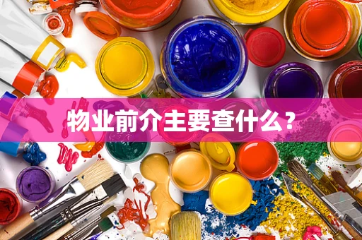 物业前介主要查什么？