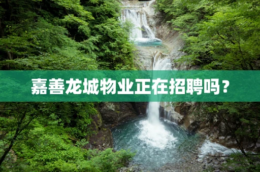 嘉善龙城物业正在招聘吗？
