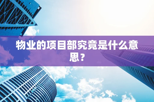 物业的项目部究竟是什么意思？