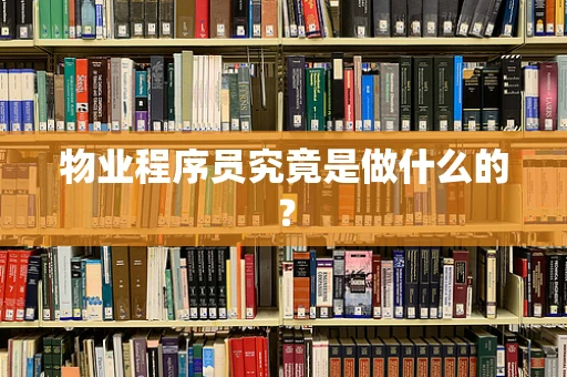 物业程序员究竟是做什么的？