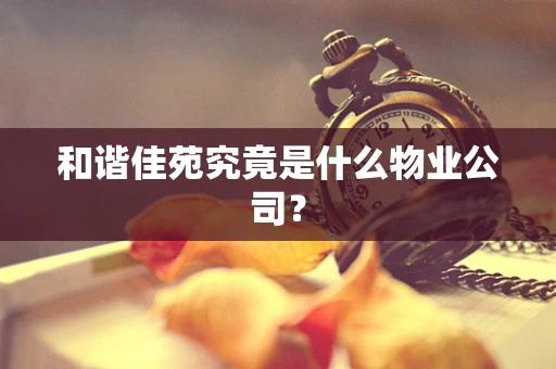 和谐佳苑究竟是什么物业公司？