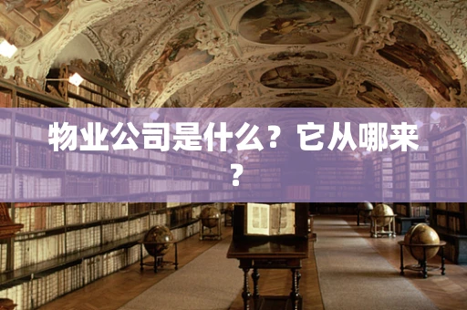 物业公司是什么？它从哪来？