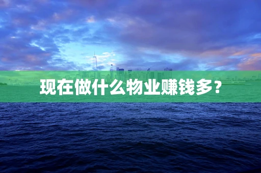 现在做什么物业赚钱多？