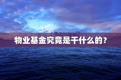 物业基金究竟是干什么的？