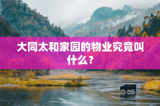 大同太和家园的物业究竟叫什么？