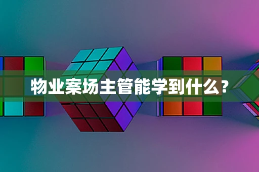 物业案场主管能学到什么？