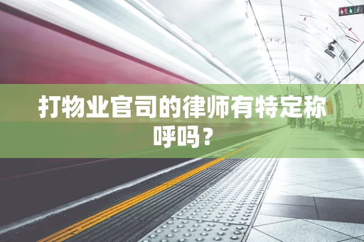 打物业官司的律师有特定称呼吗？