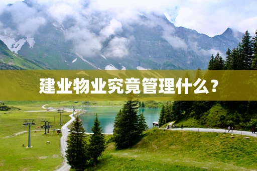 建业物业究竟管理什么？