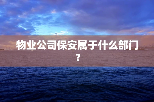 物业公司保安属于什么部门？