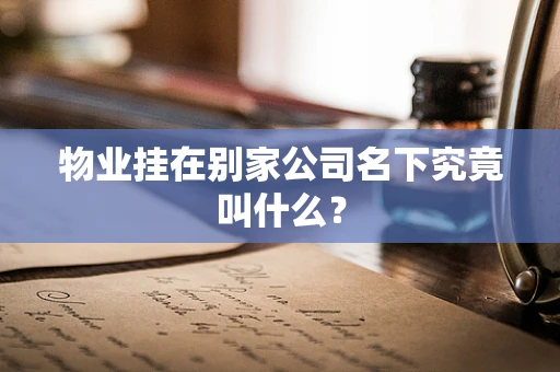 物业挂在别家公司名下究竟叫什么？