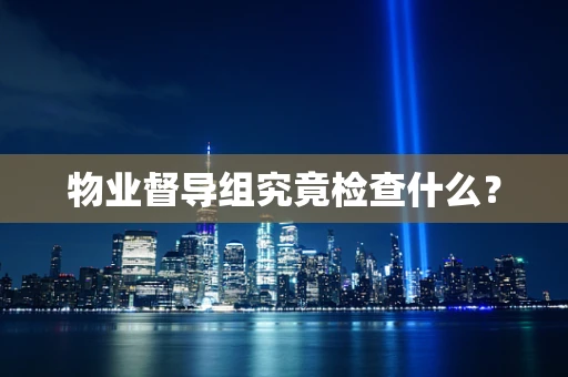 物业督导组究竟检查什么？