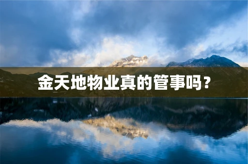 金天地物业真的管事吗？