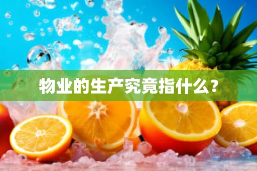 物业的生产究竟指什么？