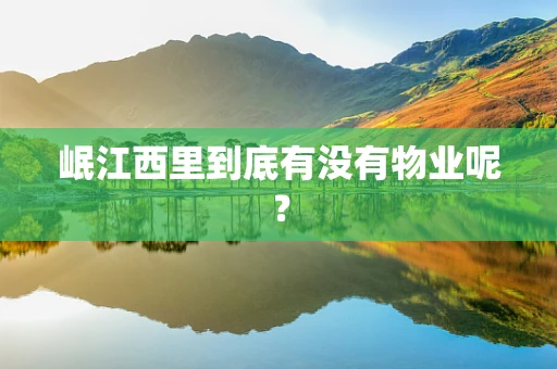 岷江西里到底有没有物业呢？