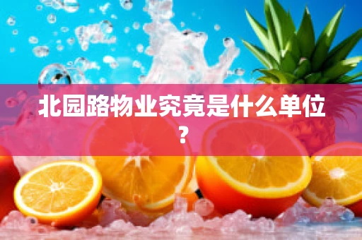 北园路物业究竟是什么单位？