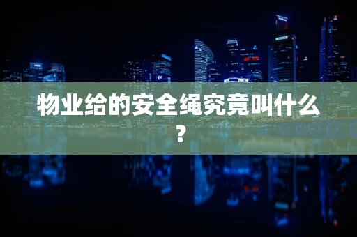 物业给的安全绳究竟叫什么？