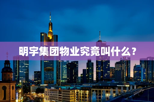 明宇集团物业究竟叫什么？