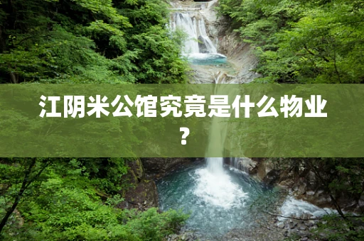江阴米公馆究竟是什么物业？