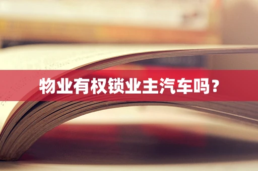 物业有权锁业主汽车吗？